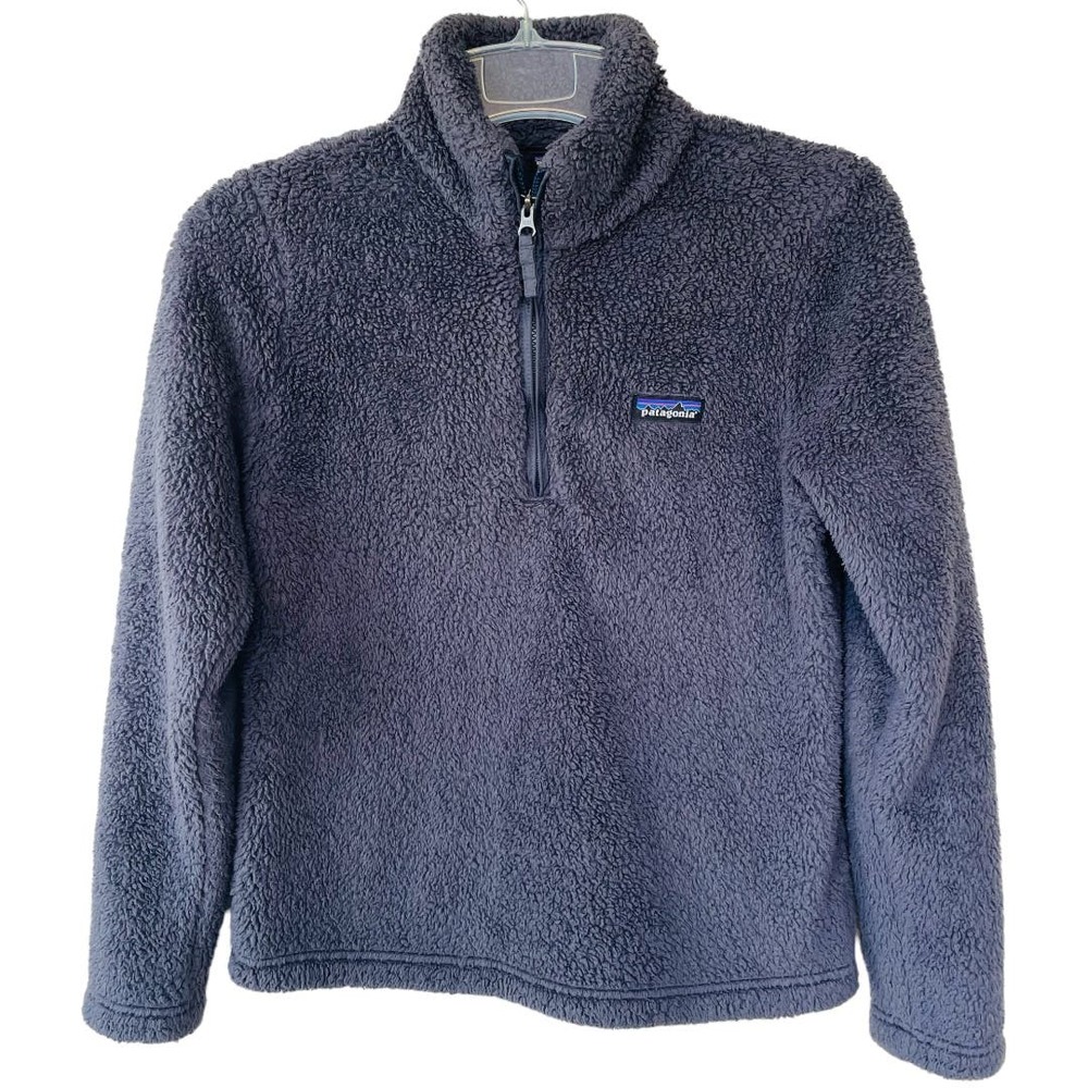 Patagonia Los Gatos 1/4 Zip Charcoal Gray Fleece Teddy Zip up Size S - Picture 1 of 11